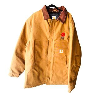 NWOT Carhartt Duck Traditional Brown Insulated Barn Jacket Chore Coat XXL Tall